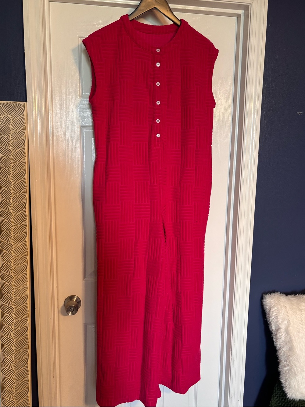 Pink Terrycloth Jumpsuit